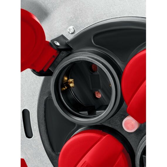 Силовой удлинитель на стальной катушке KRAFTOOL HEAVY DUTY КГ 3х2.5 30м 4000Вт IP44 [55086-30_z01] фотографии