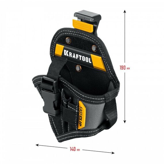 Кобура для компактного шуруповерта KRAFTOOL KH-5C с быстросъёмным креплением FastClip, 5 карманов и петель [38770] фотографии
