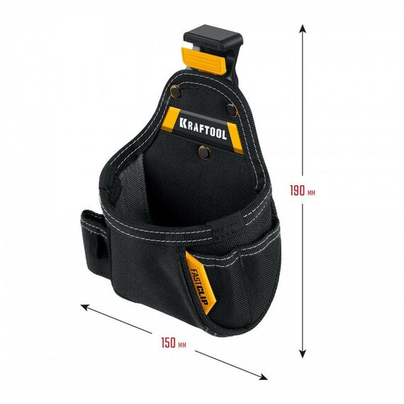 Поясная сумка KRAFTOOL KP-5 с быстросъёмным креплением FastClip, 5 карманов и петель, 150 х 190 мм [38778] фотографии