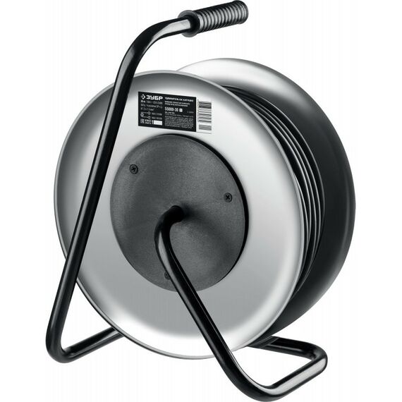Силовой удлинитель на стальной катушке Зубр Профессионал КГ-315 КГ, 3 x 1.5 мм2, 30 м, 3700 Вт, IP44 [55080-30] фотографии