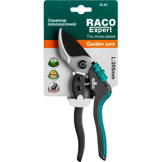Плоскостной секатор RACO S162 205 мм, закаленная сталь, с двухкомпонентными рукоятками армированными фиберглассом [4206-53/S162] фотографии