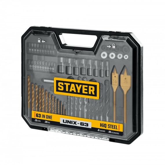 Универсальный комбинированный набор STAYER Unix-63 63 предмета [29720-H63] фотографии