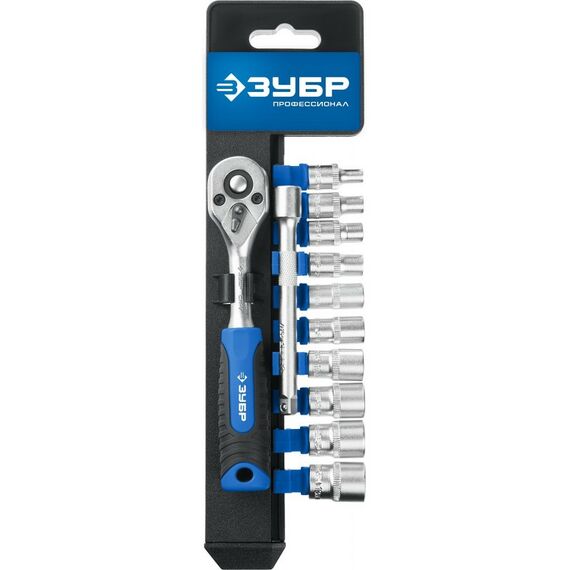 Набор торцовых головок Зубр Профессионал ТМ-12М 12 предметов, (1/4") [27645-H12] фотографии