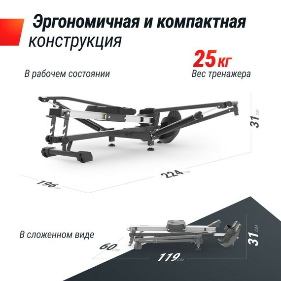 Гребной тренажер UNIX Fit 320G гидравлический фотографии