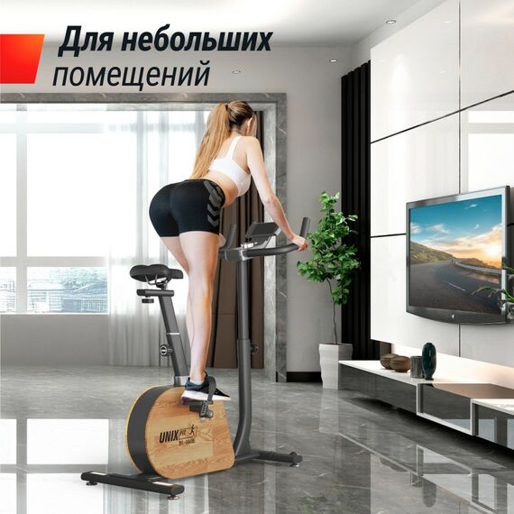 Велотренажер UNIX Fit BL-380E Wood генераторный фотографии