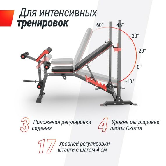 Скамья силовая со стойками UNIX Fit BENCH 130DD фотографии