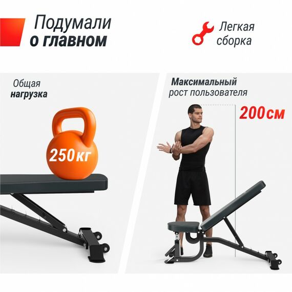 Скамья силовая регулируемая UNIX Fit BENCH 200R фотографии
