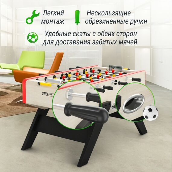 Игровой стол Футбол - Кикер UNIX line Light Wood 140х70см фотографии