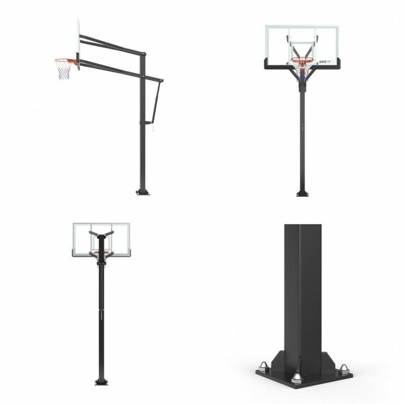 Баскетбольная стойка стационарная UNIX line B-Stand-TG PRO 72"x42" R45 H230-305 см фотографии