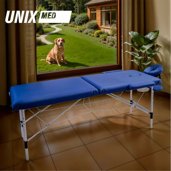 Массажный стол UNIX Med Master 2 Section Blue фотографии