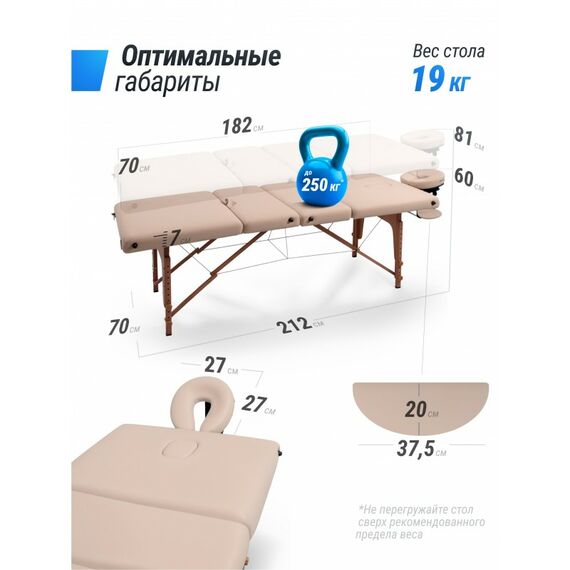 Массажный стол UNIX Med Premium Cream фотографии