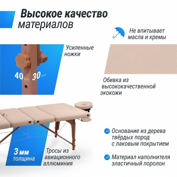 Массажный стол UNIX Med Premium Cream фотографии