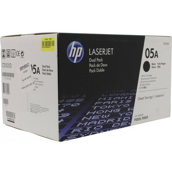 Для HP (оригинал): Картридж HP CE505D Dual Pack Black для hp LaserJet P2035/2055 фотографии