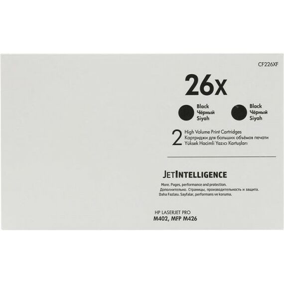 Для HP (оригинал): Картридж HP CF226XF Dual Pack Black №26X для LaserJet Pro M402, MFP M426, повышенной емкости фотографии