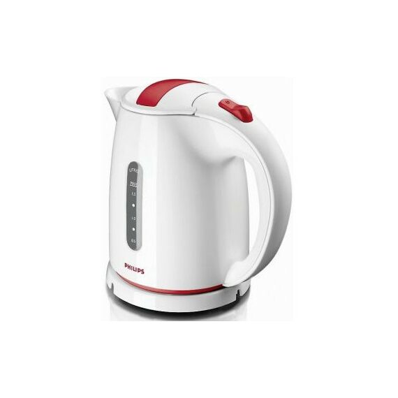 Чайники, термопоты: Чайник PHILIPS HD4646/40 белый с красным, 2400Вт, плоский нагревательный элемент, 1.5л фотографии