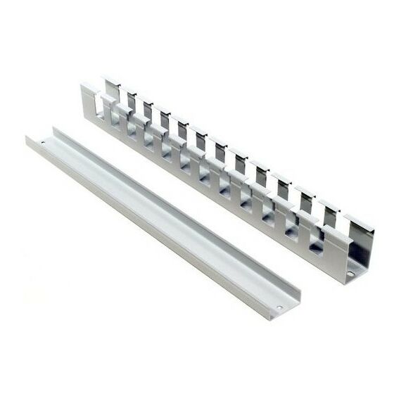 Шкафы и стойки: Кабельный органайзер NT CO-H.СМ G 19", серый горизонтальный 1U, с крышкой фотографии