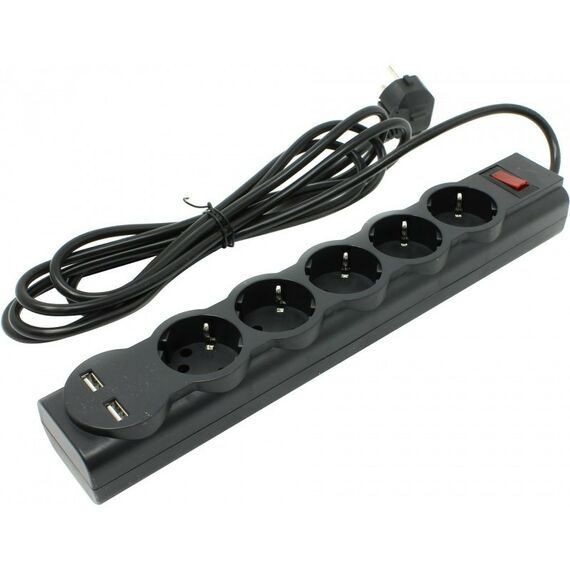 Сетевые фильтры: Сетевой фильтр Defender DFS 753 3м 5  розеток, 2xUSB [99753] фотографии