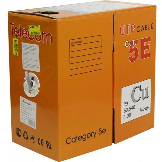 Кабель и разъемы: Кабель Telecom UTP4-TC1000C 5EM-CU-IS UTP 4 пары кат.5e <бухта 305м> фотографии