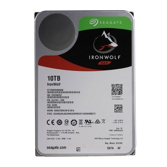 Жесткие диски: Жёсткий диск Seagate 10 Tb IronWolf SATA 6Gb/s 3.5" 7200rpm 256Mb [ST10000VN0008] фотографии