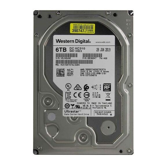 Жесткие диски: Жёсткий диск Western Digital 6 Tb DC HC310 SAS 12Gb/s 3.5" 7200rpm 256Mb [HUS726T6TAL5204] фотографии
