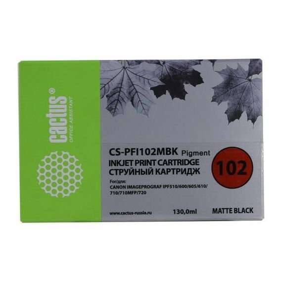 Для Canon (совместимые): Картридж Cactus CS-PFI102MBK Matte Black для Canon iPF500/600/605/610/710/720 фотографии