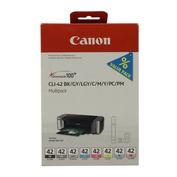 Для Canon (оригинал): Комплект картриджей Canon CLI-42 BK/GY/LGY/C/M/Y/PC/PM Multipack для PIXMA PRO-100 фотографии