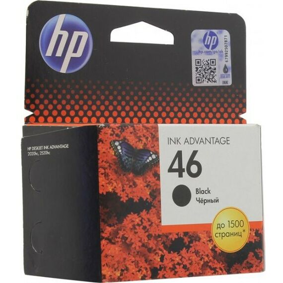 Для HP (оригинал): Картридж струйный черный HP CZ637AE Black №46 для HP Deskjet Ink Advantage 2020hc/2520hc фотографии