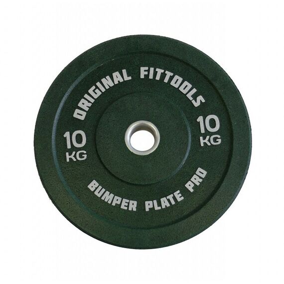 Диски d 50: Диск бамперный Original FitTools FT-BPG-10 10 кг, зеленый фотографии