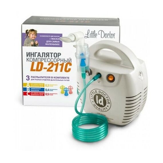 Ингаляторы (небулайзеры): Ингалятор компрессорный Little Doctor LD-211C белый фотографии