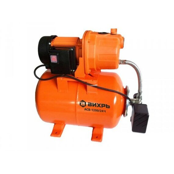 Насосы и насосные станции: Автоматическая станция водоснабжения Вихрь АСВ-1200/24Ч 45 м, 70 л/мин, 5.5 А, 1200 Вт, 24 л фотографии