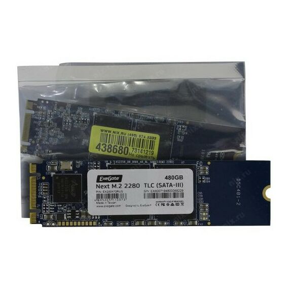 SSD-накопители: Накопитель Exegate 480 Gb Next M.2 2280 B&M 6Gb/s 3D TLC OEM [EX280470RUS] фотографии