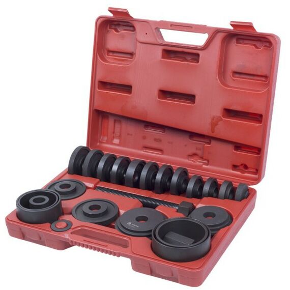 Демонтажный инструмент: Набор оправок для монтажа и демонтажа ступичных подшипников МАСТАК 100-30022C кейс, 22 предмета фотографии
