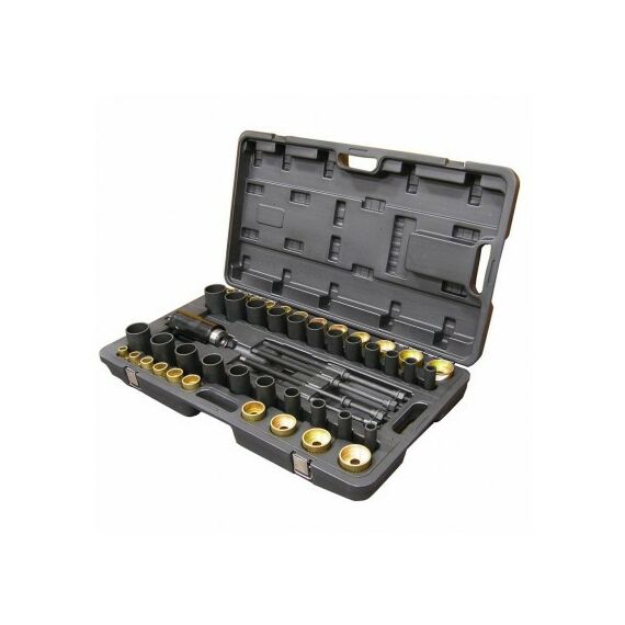 Демонтажный инструмент: Набор оправок для монтажа и демонтажа сайлентблоков МАСТАК 110-20049C гидравлический, кейс, 49 предметов фотографии