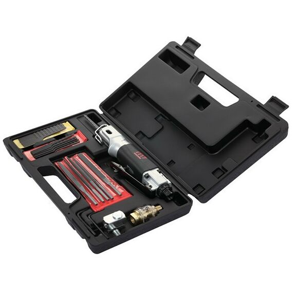 Пневмолобзики: Пневмолобзик MIGHTY SEVEN QD-291N 10 мм ход полотна, 9000 ход/мин, с набором принадлежностей, 22 предмета фотографии