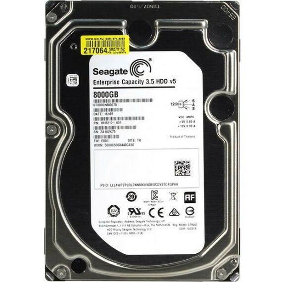 Жесткие диски: Жесткий диск Seagate 8 Tb Enterprise Capacity SAS 12Gb/s 3.5" 7200rpm 256Mb [ST8000NM0075] фотографии