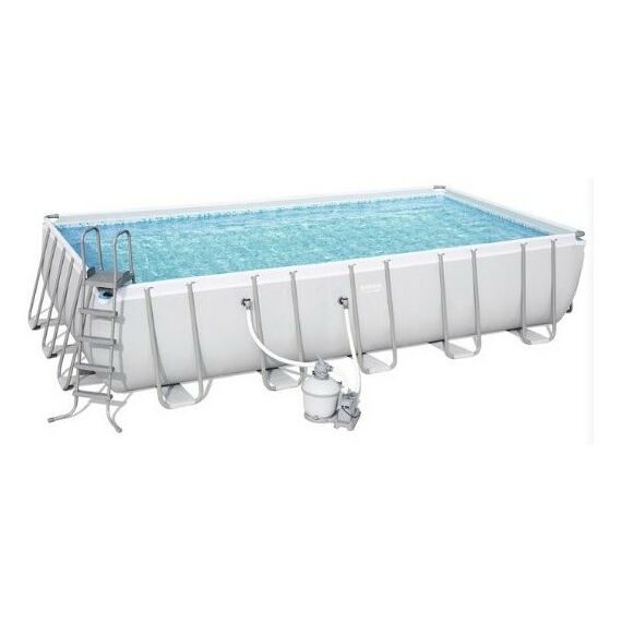 Бассейны: Бассейн каркасный BestWay Power Steel 488х244х122 см песочный фильтр насос лестница тент подстилка [56671] фотографии