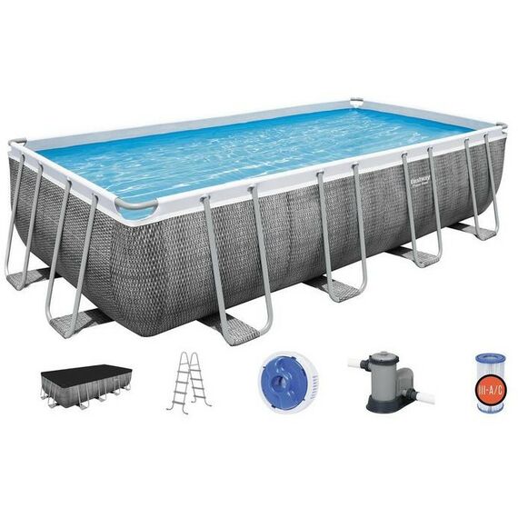 Бассейны: Бассейн каркасный BestWay Power Steel 549 x 274 x 122 см фильтр-насос, тент, лестница [56998] фотографии