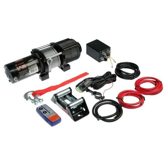 Лебедки, тали, тельферы: Лебедка электрическая TUNDRA 2041 кг (4500 lb) трос 6.5 мм х 10 м, 12/24V, до 6 м/мин фотографии