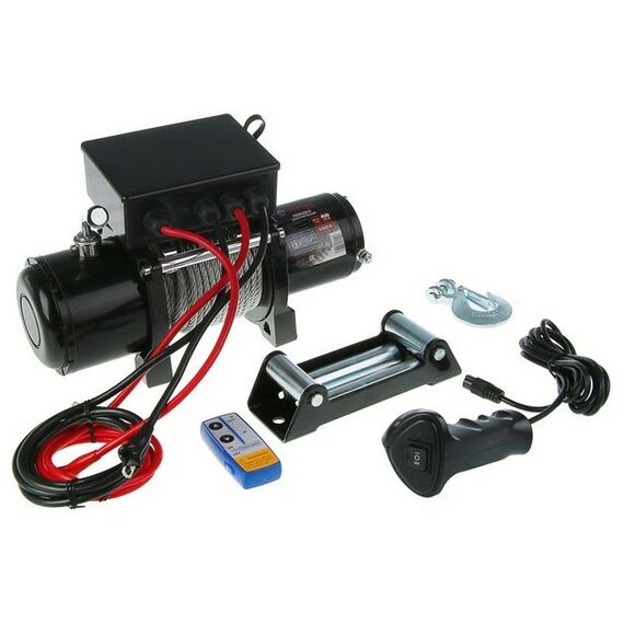 Лебедки, тали, тельферы: Лебедка электрическая TUNDRA 2268 кг (5000 lb) трос 7.2 мм х 24 м, 12/24V, до 8.5 м/мин фотографии