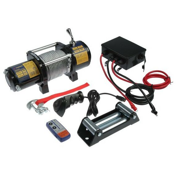 Лебедки, тали, тельферы: Электрическая лебёдка TUNDRA 2722 кг (6000 lb) трос 7.2 мм х 24 м, 12/24V, до 8.5 м/мин фотографии