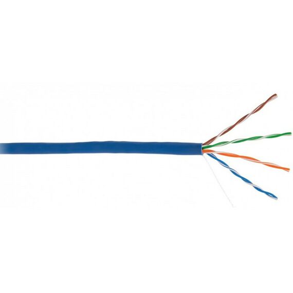Кабель и разъемы: Кабель Netlan EC-UU004-5E-PVC-BL U/UTP 4 пары, Кат.5e (Класс D), 100МГц, одножильный, BC (чистая медь), внутренний, PVC нг(B), синий, 305м фотографии