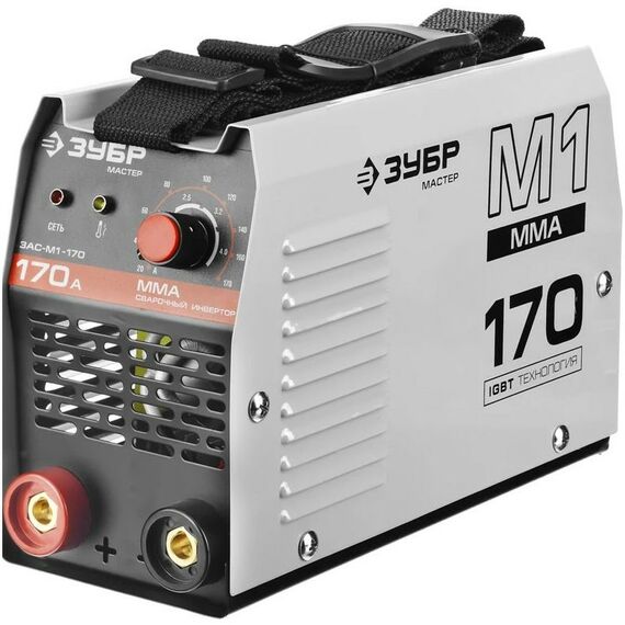 Сварочные аппараты: Инвертор сварочный Зубр ЗАС-М1-170 170А, MMA, IGBT, ПВ 30%, принуд обдув, Форсаж дуги, Горячий старт, Антиприлипание эл-да, 220В (мин 160В) фотографии