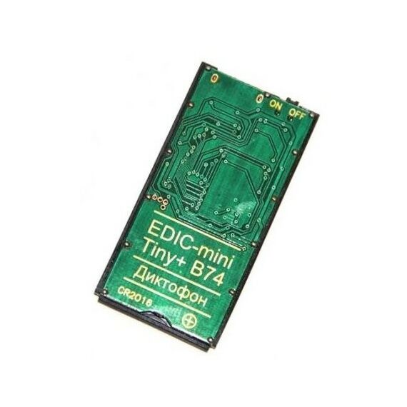 Цифровые диктофоны: Цифровой диктофон Edic-mini Tiny+ B74-150HQ Стеклотекстолит, размер 3*28*57мм, вес 7г, автономность до 30ч, батарейка фотографии