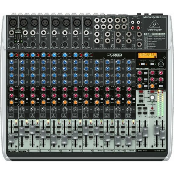 Микшерные пульты: Микшерный пульт Behringer XENYX QX2222USB с процессором эффектов Klark Teknik фотографии