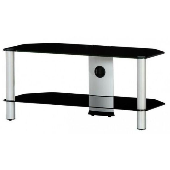 Тумбы и стойки для телевизоров: Тумба под телевизор Sonorous NEO 290 B SLV 2 полки, max нагрузка 50 кг, 410х900х400мм (ВхШхГ), черное стекло / серебристые ножки (на фото) фотографии