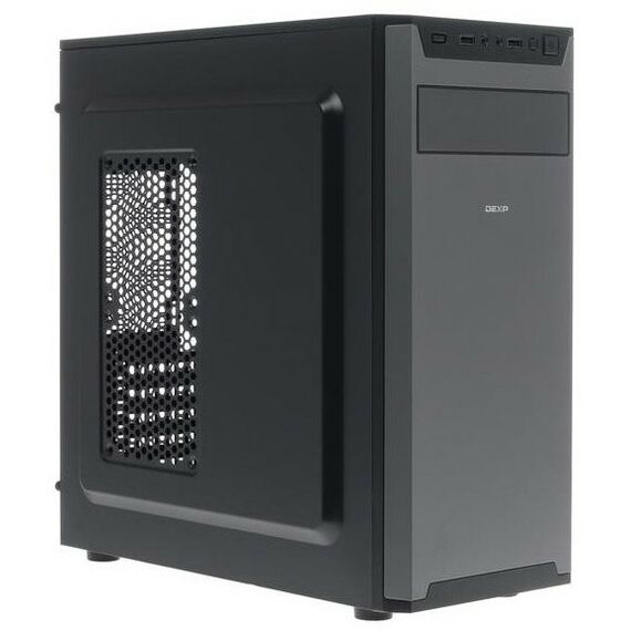 Корпуса компьютерные: Корпус DEXP DC-101B Miditower ATX, без БП, черный фотографии