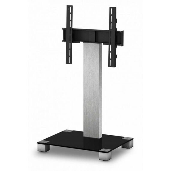 Тумбы и стойки для телевизоров: Стойка под телевизор Sonorous PL 2511-B-INX 1 полка, крепеж для ТВ, max нагрузка 50кг, поворот 35o, 1240х650х500мм  (ВхШхГ),  черное стекло / ножки стального цвета фотографии
