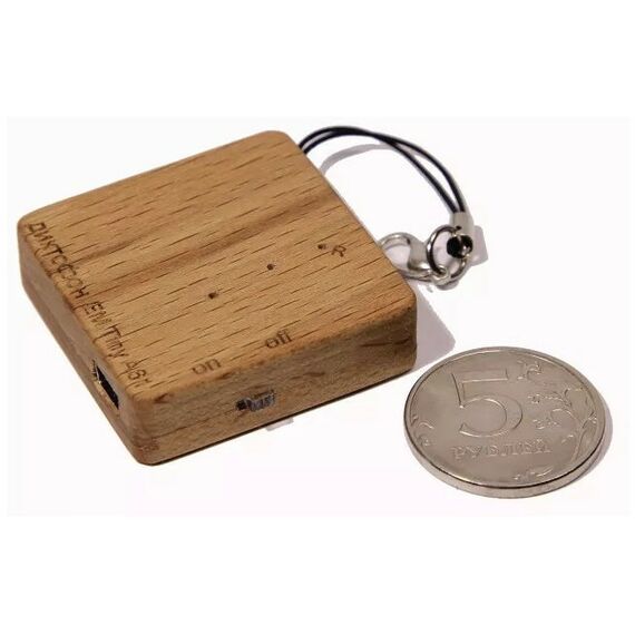 Цифровые диктофоны: Цифровой диктофон Edic-mini Tiny S A61w-300h дерево, размер 12*40*40мм, вес 20г, автономность до 100ч, аккумулятор фотографии