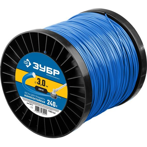 Леска для триммеров: Леска для триммера Зубр Профессионал 71015-2.4 2.4 мм, 400 м, круг фотографии