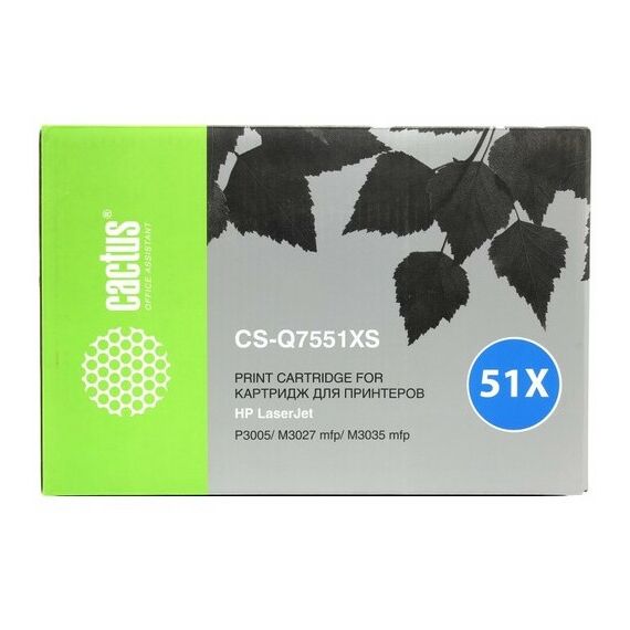 Для HP (совместимые):  Cactus CS-Q7551XS для HP LJ P3005/M3027/M3035, 13000 стр., черный фотографии
